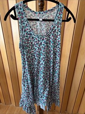DKNY Teal and Pink Floral Dress